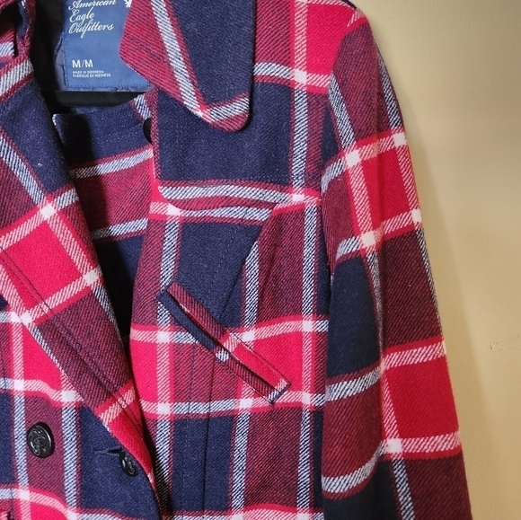 AMERICAN Eagle Double Breasted Wool Jacket Size Medium - Picture 10 of 15